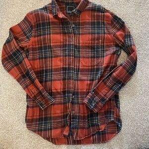 Lily & Lottie women’s rust Plaid flannel Shirt